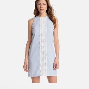 Blue and White Sleeveless Dress